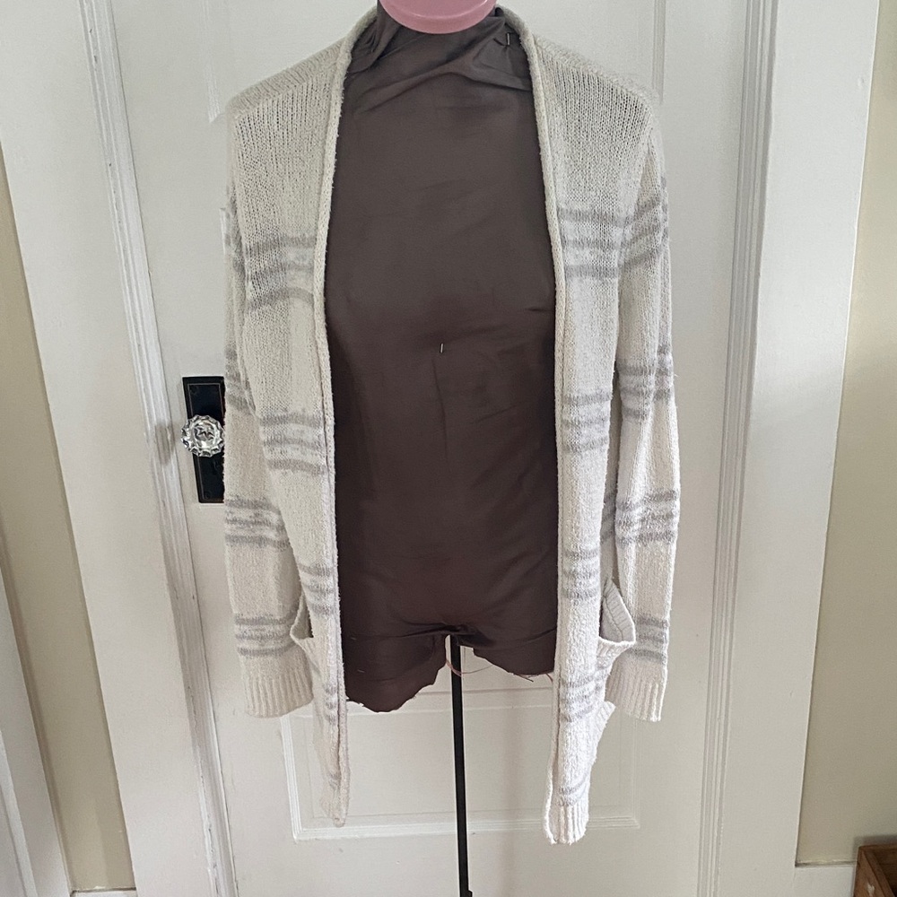 GAP Grey Striped Open‎ Cardigan